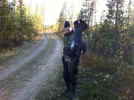 Lite småviltsjakt. Här är Micke med en fin tjädertupp 2012